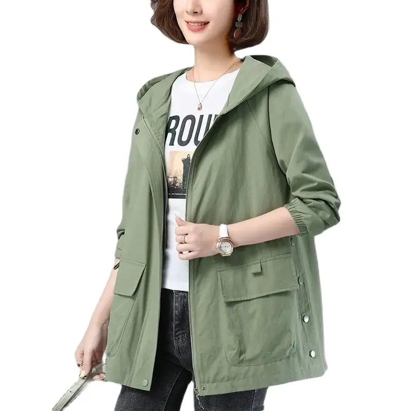 2023 Spring Autumn New Korean Windbreaker Outerwear Womens Hooded Trench Coat Long Casual Loose Overcoat Female Zipper Tops 6XL
2023 Spring Autumn New Korean Windbreaker Outerwear Womens Hooded Trench Coat Long Casual Loose Overcoat Female Zipper Tops 6XL