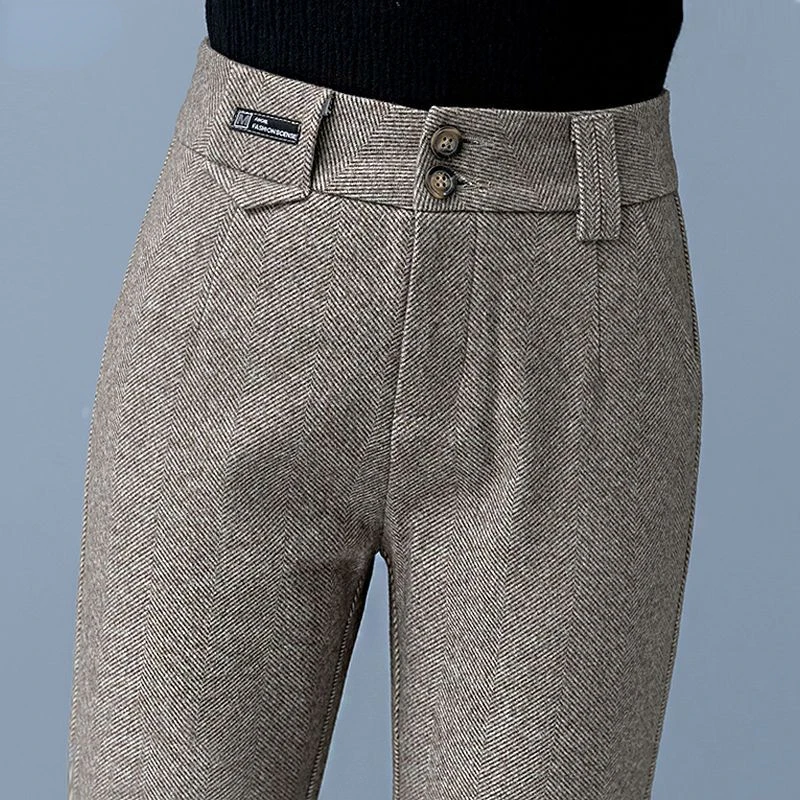 Wide Leg Woolen Pants Women Lady Autumn Winter Elegant Baggy High Waist Straight Pants Wool Trousers Pantalones Femme Q446
Wide Leg Woolen Pants Women Lady Autumn Winter Elegant Baggy High Waist Straight Pants Wool Trousers Pantalones Femme Q446