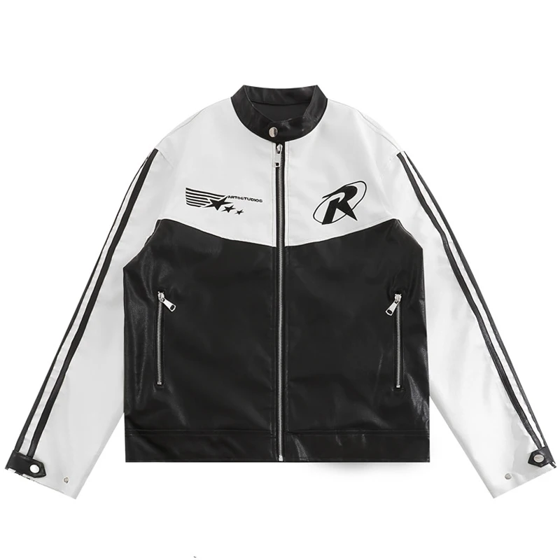High Street Color Block Letter Printing Fashion Mens Jacket Standing Neck Metal Zipper Multi Pocket Casual Loose Coat Streetwear
High Street Color Block Letter Printing Fashion Mens Jacket Standing Neck Metal Zipper Multi Pocket Casual Loose Coat Streetwear