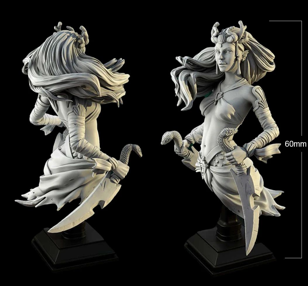 

Resin Model Kits Queen of The Forest Bust Figure Sculpture Unpainted No Color RW-115B