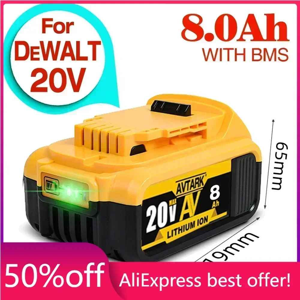 

NEW Battery Compatible with dewalt power Tools 18V 8Ah rechargeable electric tool Lithium batteries 20V 18Volt 18v 5Ah 6Ah 8Ah