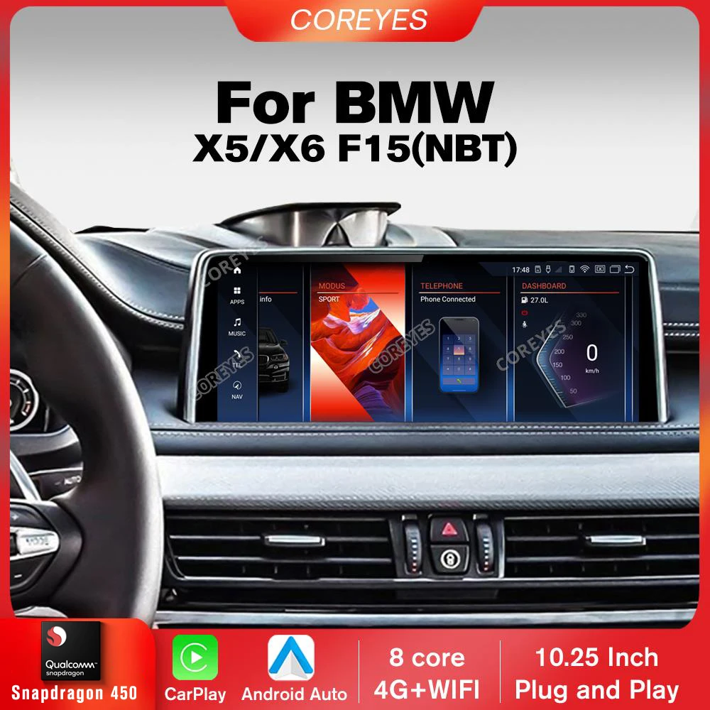 COREYES 10.25 Inch Android 12 Snapdragon 450 For BMW X5 F15 X6 2013-2017 Car Radio Multimedia Player Wireless CarPlay Screen BT
COREYES 10.25 Inch Android 12 Snapdragon 450 For BMW X5 F15 X6 2013-2017 Car Radio Multimedia Player Wireless CarPlay Screen BT