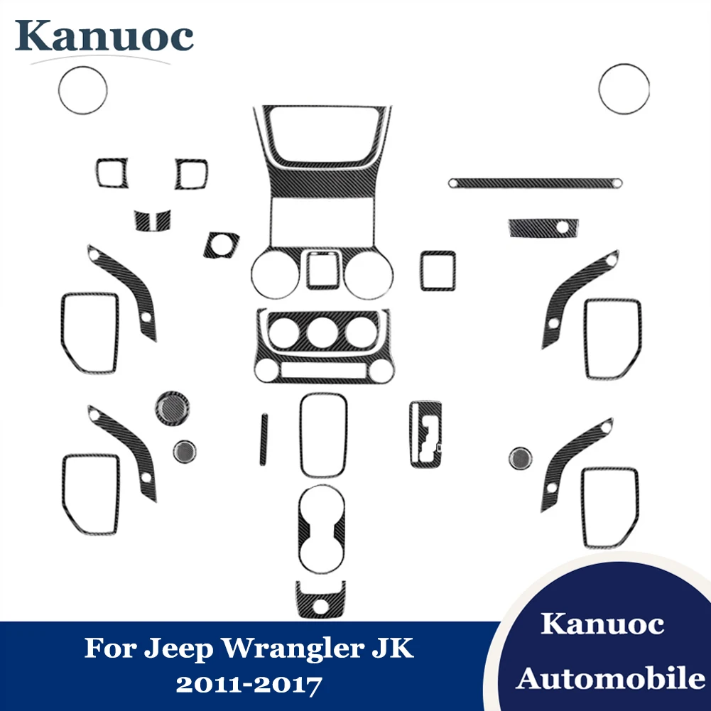 

Полный комплект наклеек из углеродного волокна для Jeep Wrangler JK 2011 2012 2013 2014 2015 2016 2017 декоративная отделка аксессуары для интерьера автомобиля