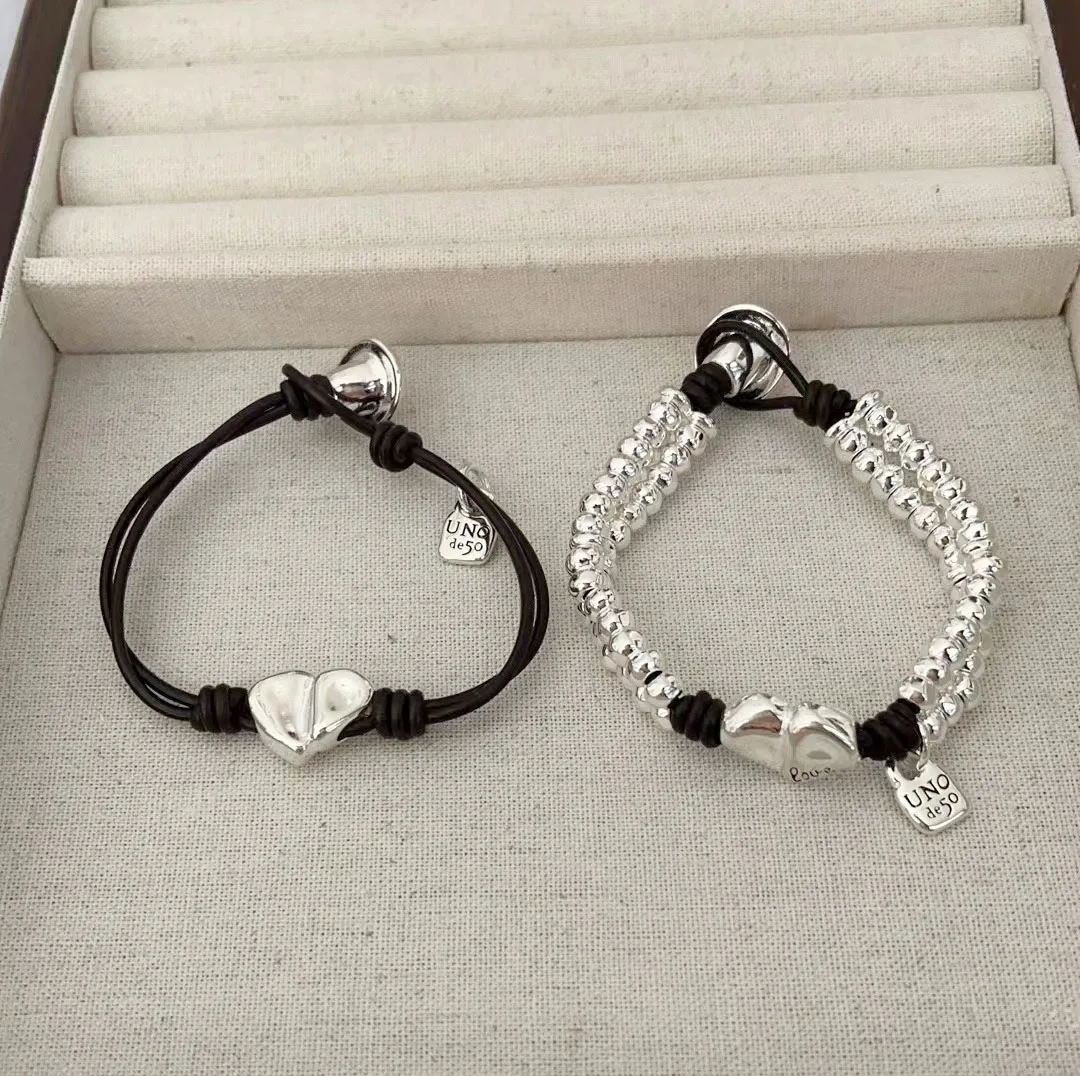 2023 New UNOde50 Popular in Europe and America Exquisite Leather Cord Heart shaped Bracelet Women's Romantic Jewelry Gift Bag
2023 New UNOde50 Popular in Europe and America Exquisite Leather Cord Heart shaped Bracelet Women's Romantic Jewelry Gift Bag