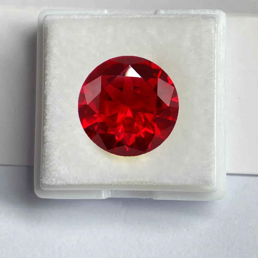 

Boxed Large Ruby Natural Round Cut 15.0mm 13ct VVS Loose Gemstone UV Tested Blood Ruby for Jewelry Making and Gem Collection