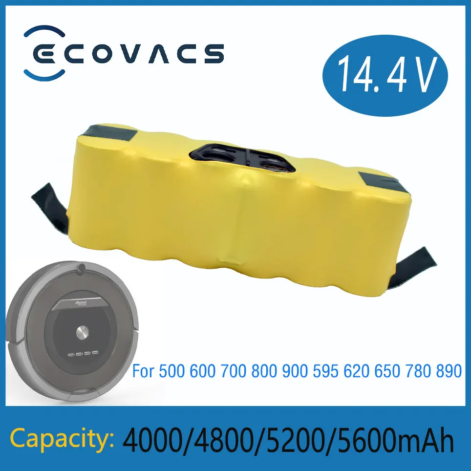 

Ecovacs 4000/4800/5200/5600 mAh 14.4V Batterij Voor Roomba 500 600 700 800 900 595 620 650 780 890 Batterij Oplaadbare batterij