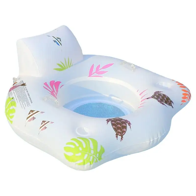 

Inflatable Pool Floating Bed 2 Cup Holder Lounger Float LED Lounger Float Inflatable Raft For Summer Pool Lounger Float With