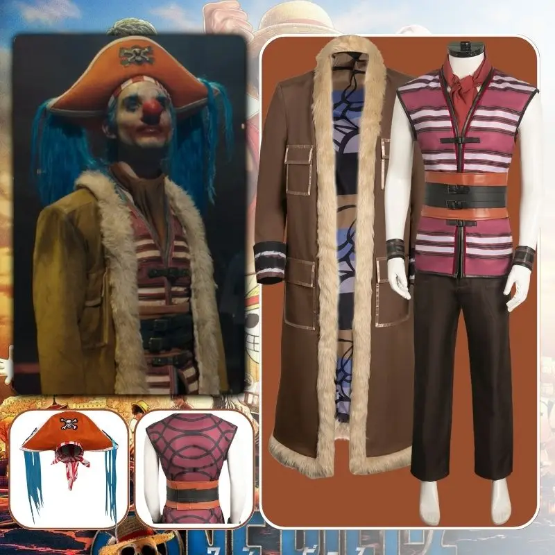 Buggy One Cosplay Piece Live Action Fantasia Costume Disguise Adult Men Pirate Hat Coat Pants Fantasy Outfits Man Halloween Suit
Buggy One Cosplay Piece Live Action Fantasia Costume Disguise Adult Men Pirate Hat Coat Pants Fantasy Outfits Man Halloween Suit