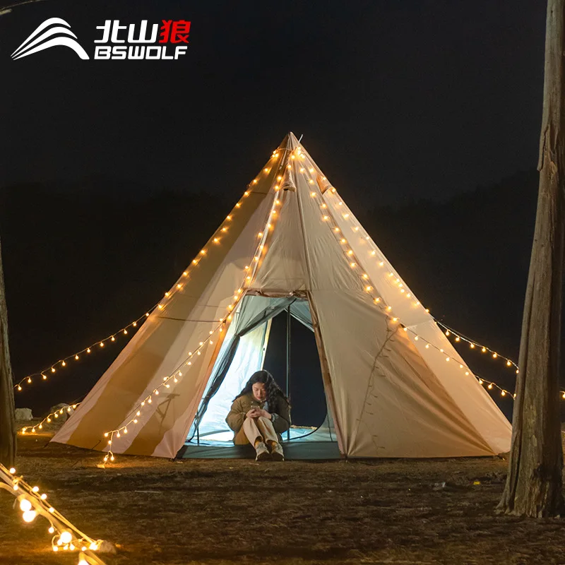 Indian Simple Tent Outdoor Camping Rain Protection Sunscreen Pyramid Double Layer Wilderness Camping Oxford Cloth Light Luxury
Indian Simple Tent Outdoor Camping Rain Protection Sunscreen Pyramid Double Layer Wilderness Camping Oxford Cloth Light Luxury