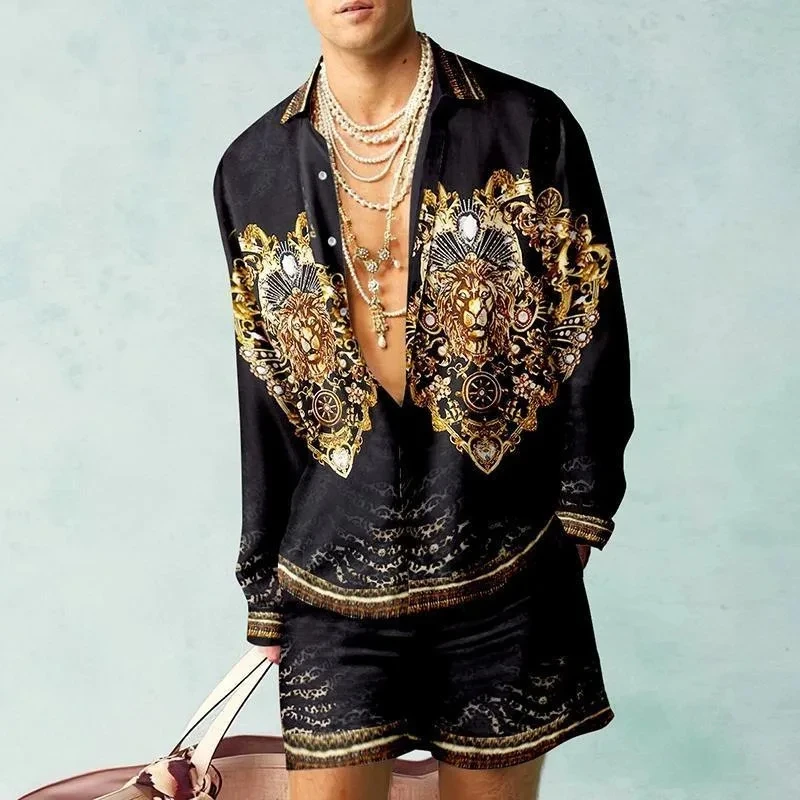 Fashion Shirt Sets 3D Flower Print Men's 2PCS Suits Casual Long Sleeves Shirts Beach Short Streetwear Hawaiian Suits Man clothes
Fashion Shirt Sets 3D Flower Print Men's 2PCS Suits Casual Long Sleeves Shirts Beach Short Streetwear Hawaiian Suits Man clothes
