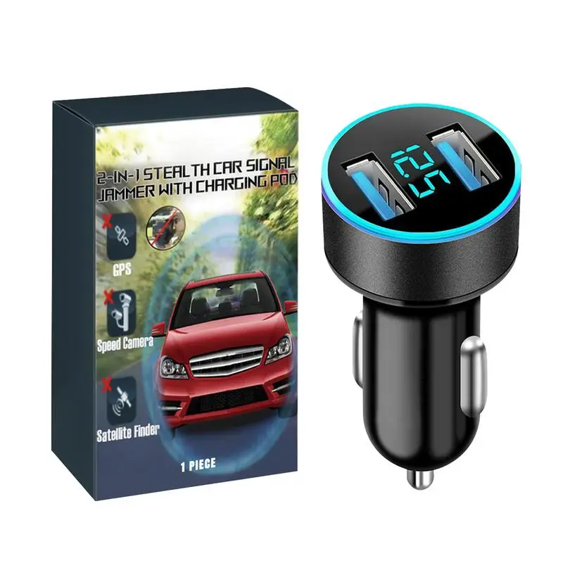 

Dual-Port Car Charger 2-in-1 Lighter Charger Adapter For Car Road Trip Charging Electronics Digital Display For Tablet Laptop