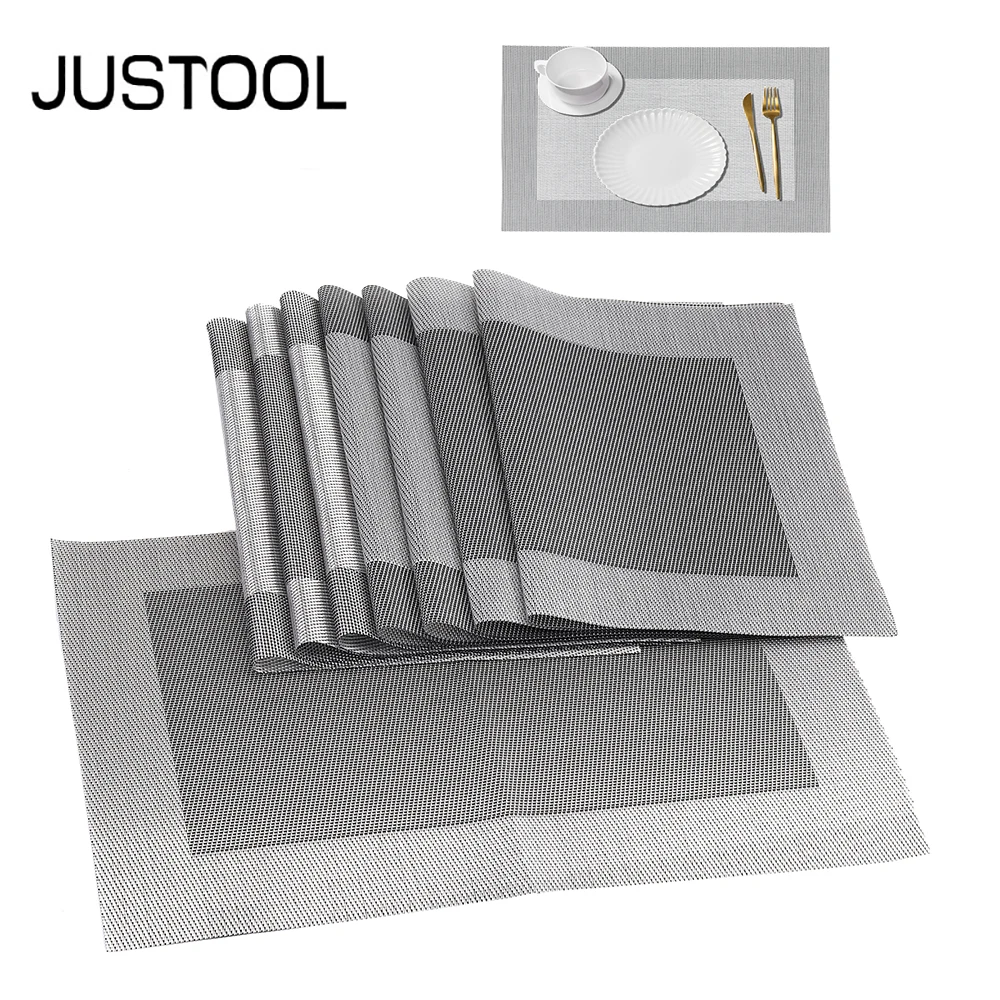 JUSTOOL 8 Pcs Washable PVC Matching Place Mats Foldable Dining Table Place Heat Insulation Coaster Mats For Holding Hot Dishes
JUSTOOL 8 Pcs Washable PVC Matching Place Mats Foldable Dining Table Place Heat Insulation Coaster Mats For Holding Hot Dishes