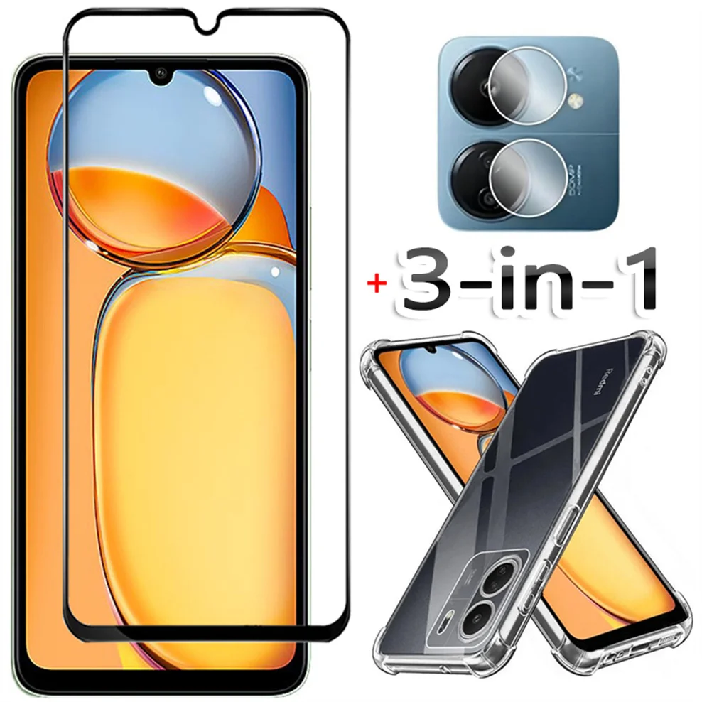Silicone Case + Tempered Glass for Redmi-13C 12C 10C 9C Soft Shockproof Clear Phone Cases Redmi 9C NFC Cover Xiaomi Redmi 13 C
Silicone Case + Tempered Glass for Redmi-13C 12C 10C 9C Soft Shockproof Clear Phone Cases Redmi 9C NFC Cover Xiaomi Redmi 13 C