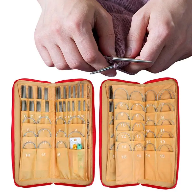 Stainless Knitting Needle Set Straight Single Pointed Stainless Steel Sweater Needles Set Knitting Tool Set With Ruler Scissors
Stainless Knitting Needle Set Straight Single Pointed Stainless Steel Sweater Needles Set Knitting Tool Set With Ruler Scissors