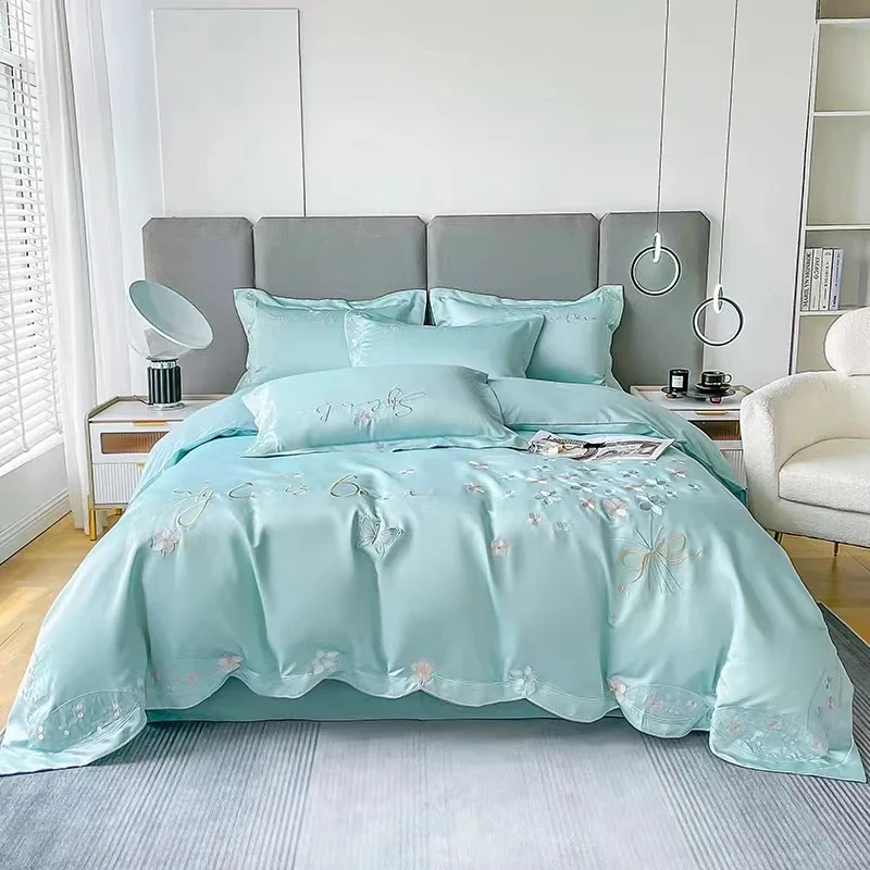 New Luxury 120 Thread Count Cotton 4 Pcs Duvet Cover Butterfly Embroidery Quilt Cover Naked Sleeping Flat Sheet Pillowcase
New Luxury 120 Thread Count Cotton 4 Pcs Duvet Cover Butterfly Embroidery Quilt Cover Naked Sleeping Flat Sheet Pillowcase
