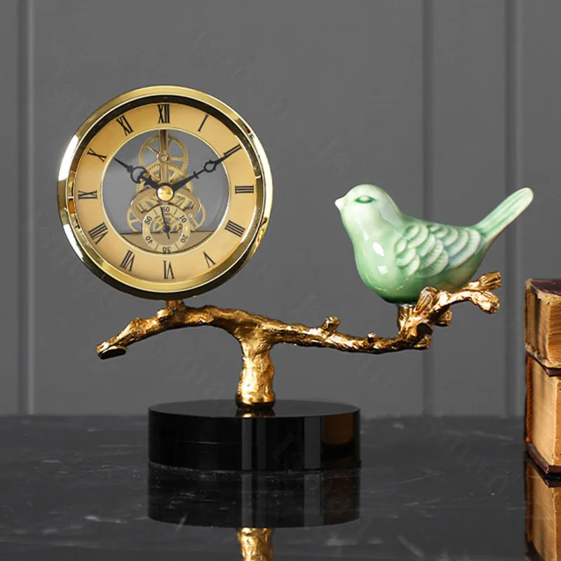American Style Golden Branch Bird Desk Clock Luxury Living Room Accessories Desktop Copper Art Clock Digital Home Decoration
American Style Golden Branch Bird Desk Clock Luxury Living Room Accessories Desktop Copper Art Clock Digital Home Decoration