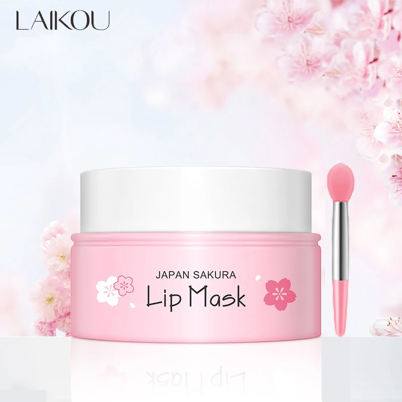 

8g LAIKOU Sakura Lip Sleeping Mask Hydrating Moisture Nutriousing Wrinkle Smoothing Dryness Lip Mask Korean Cosmetics Skin Care