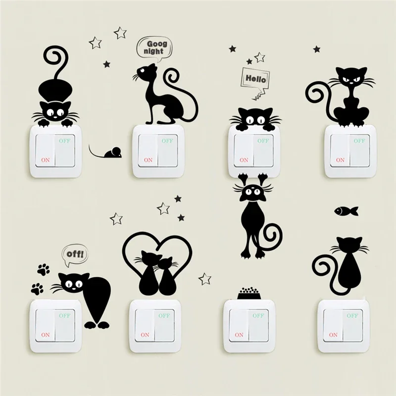 Adorable Cartoon Animals Wall Decals PVC Mural Art Lovely Cat Light Switch Phone Wall Stickers for Kids Rooms DIY Home Decorati
Adorable Cartoon Animals Wall Decals PVC Mural Art Lovely Cat Light Switch Phone Wall Stickers for Kids Rooms DIY Home Decorati