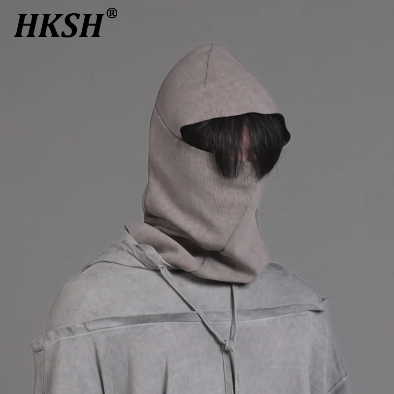 

HKSH Men's Tide Avant-garde Niche Design Waste Land Style COS Asymmetric Standing Cut Ninja Head Cover Outdoor Dark Mask HK1342