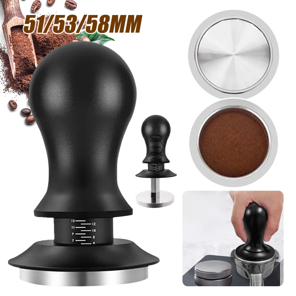 51/53/58mm Coffee Tamper Adjustable Depth with Scale 25lb Espresso Springs Calibrated Tamping Stainless Steel Flat Barista Tools
51/53/58mm Coffee Tamper Adjustable Depth with Scale 25lb Espresso Springs Calibrated Tamping Stainless Steel Flat Barista Tools