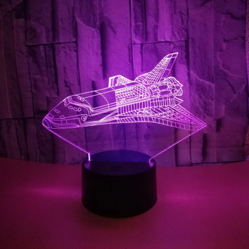 Acrylic Spacecraft Night Light Bedroom Decoration 7 Color Changing Plane Led 3D Visual Light Birthday Gift Atmosphere Table Lamp
Acrylic Spacecraft Night Light Bedroom Decoration 7 Color Changing Plane Led 3D Visual Light Birthday Gift Atmosphere Table Lamp