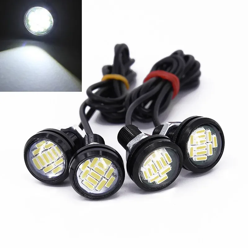 

4pcs 12V 15W White Eagle Eye LED Car Auto DRL Daytime Running Lights Backup Reversing Parking Signal Automobiles Lamps NEW