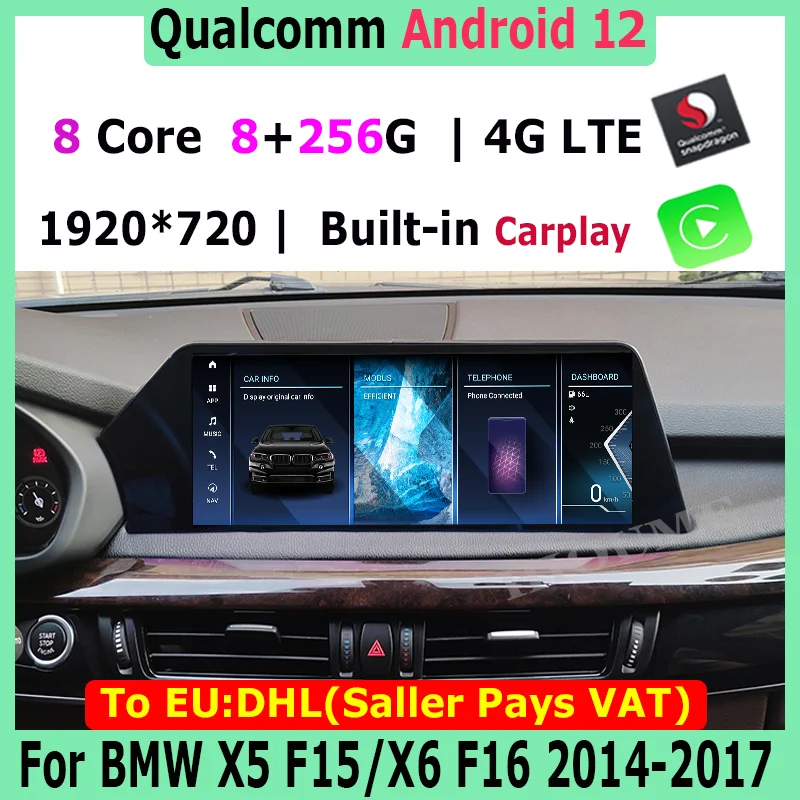 New 12.5" Android 12 Snapdragon Car Radio Stereo Video Multimedia Player Autoradio GPS for BMW X5 E70 F15/ X6 E71 F16 2007-2020
New 12.5" Android 12 Snapdragon Car Radio Stereo Video Multimedia Player Autoradio GPS for BMW X5 E70 F15/ X6 E71 F16 2007-2020