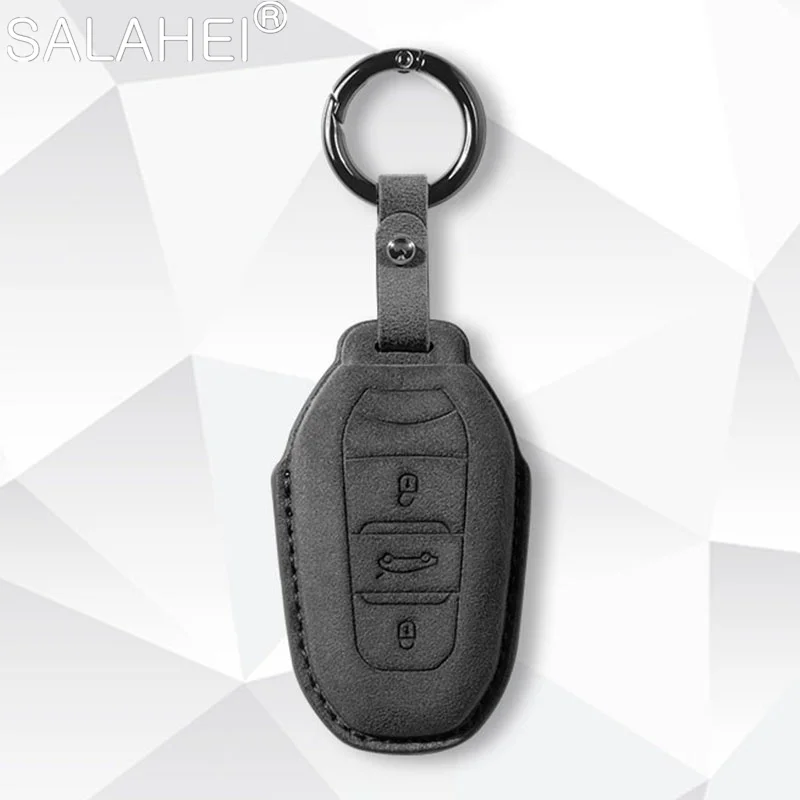 

Suede Car Smart Key Case Cover Shell For Peugeot 308 408 508 2008 3008 4008 5008 For Citroen C4 C4L C6 C3-XR Picasso DS3 DS4 DS5