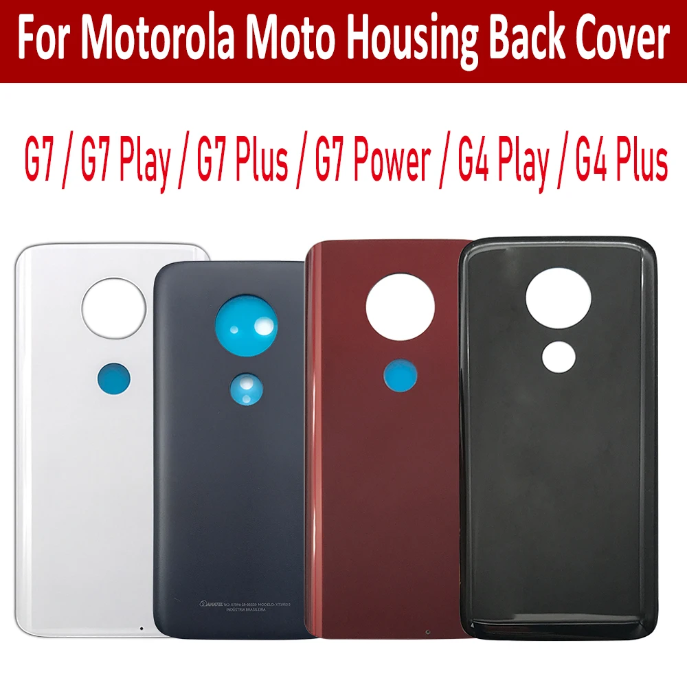 

Новая задняя крышка батарейного отсека, задняя крышка батарейного отсека с наклейкой, клейкая лента для Motorola Moto G7 Power G4 Play G7 Plus