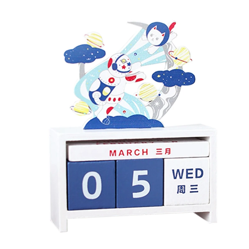 

Cawaii Creative Cute Wood Come On Calendar Countdown Reminder Card Perpetual Calendar Small Desk Calendar Decoration