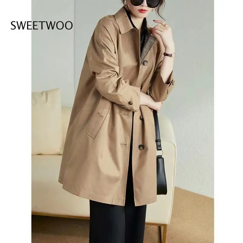 2022 Spring and Autumn Mid-Length Women's Trench British Style All-Match Coat Single-Breasted Loose Khaki Women Spring Jackets
2022 Spring and Autumn Mid-Length Women's Trench British Style All-Match Coat Single-Breasted Loose Khaki Women Spring Jackets