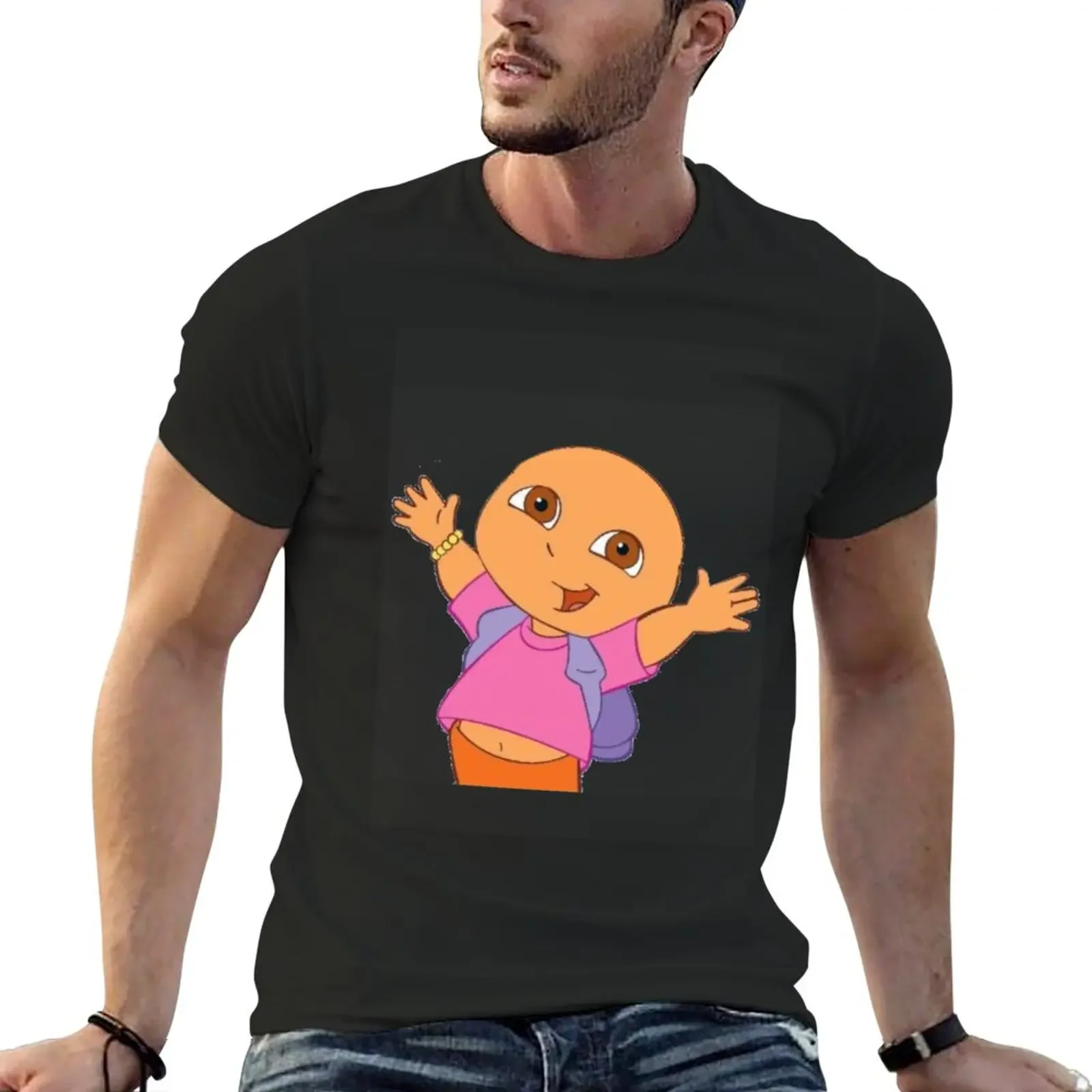 

bald dora T-Shirt anime animal prinfor boys funnys black t shirts for men