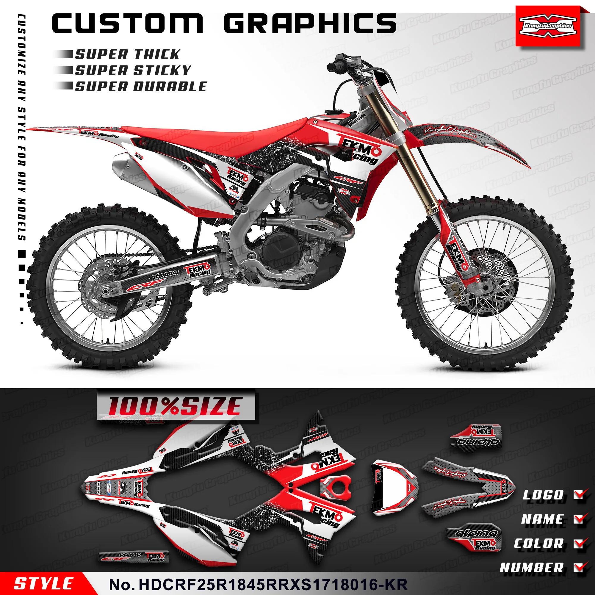 KUNGFU, графические клейкие наклейки, дизайн оболочки для Honda CRF250R CRF450R 2017 2018 2019 2020, технические характеристики
KUNGFU, графические клейкие наклейки, дизайн оболочки для Honda CRF250R CRF450R 2017 2018 2019 2020, технические характеристики