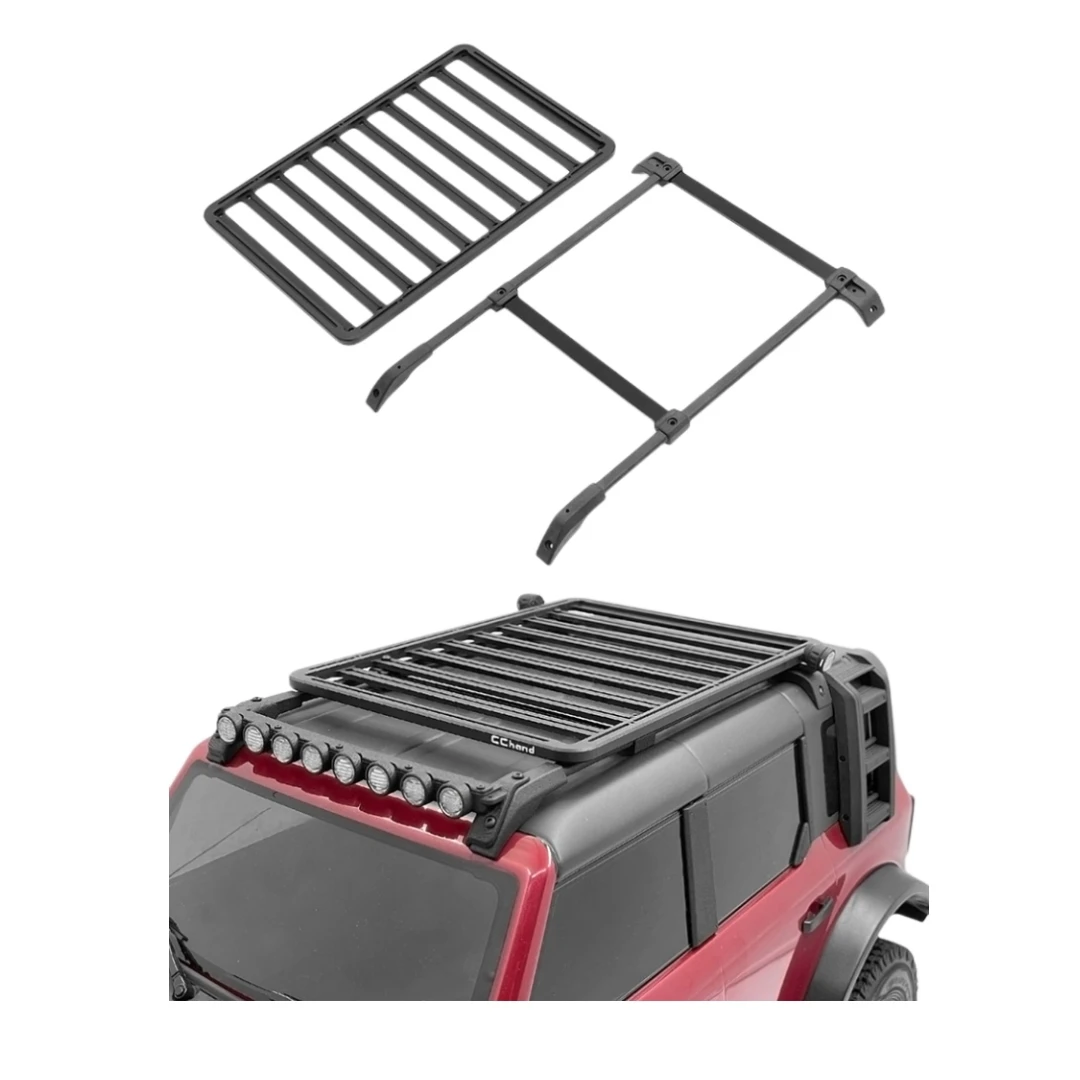 

1 10 TRX4 FORD REIMA 2021 BRONCO Roof RAIL + FLAT Metal Luggage Rack Rc Crawler Accessories