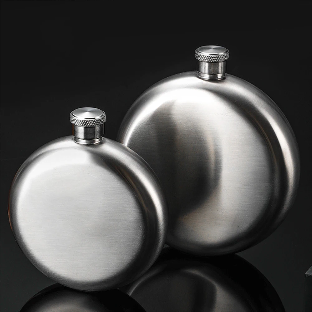 

5oz 8oz Stainless Steel Hip Flask Wine Whisky Pot Bottle Leak-proof For Outdoor Camping Portable Drink Container Wine Bottle