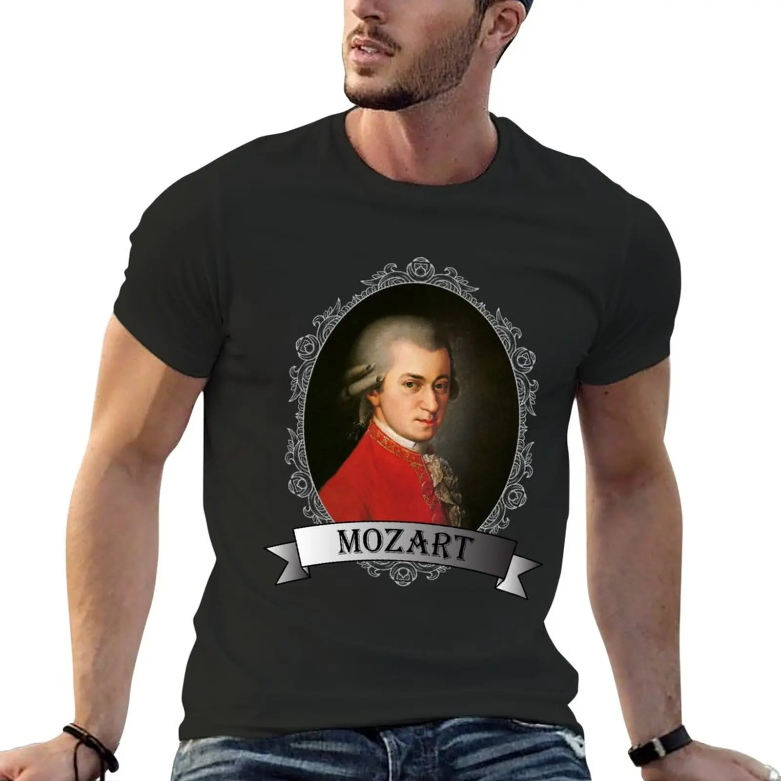 

New Wolfgang Amadeus Mozart Portrait T-Shirt boys white t shirts graphics t shirt man clothes men t shirt