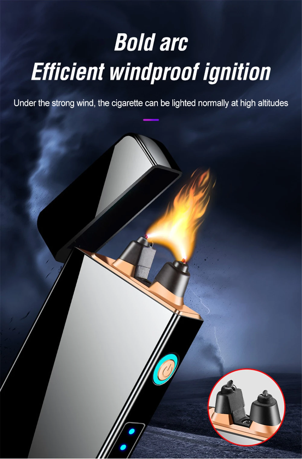 Tanio Potężny płomień zapalniczka USB duża siła ognia wiatroodporny akumulator sklep