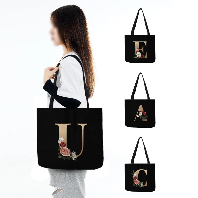Floral Alphabet Tote Bags for Women Causal Handbags Shopping 26 Letters Printed Bag Fabric Reusable Designer Logo Handbag
Floral Alphabet Tote Bags for Women Causal Handbags Shopping 26 Letters Printed Bag Fabric Reusable Designer Logo Handbag