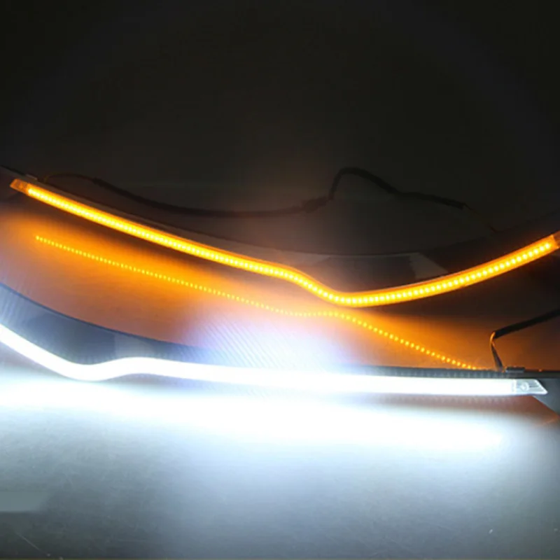 

Car Headlight LED Eyebrow Daytime Running Light DRL With Yellow Turn Signal Light For Honda CRV 2012 2013 2014