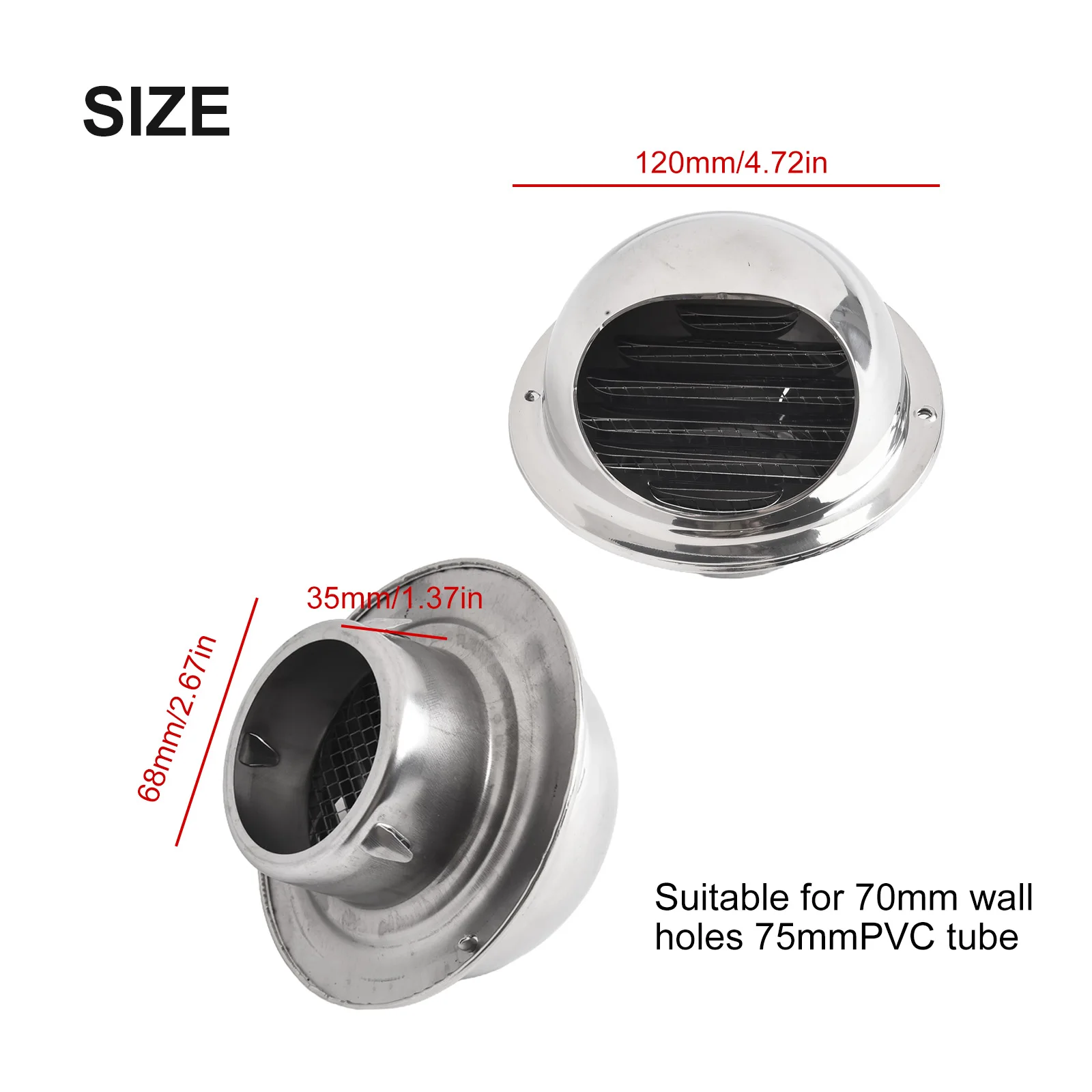 Premium Stainless Steel Exterior Vent Cap Round Heating Cooling Outlet Grille for Industrial Use (87 characters)
Premium Stainless Steel Exterior Vent Cap Round Heating Cooling Outlet Grille for Industrial Use (87 characters)