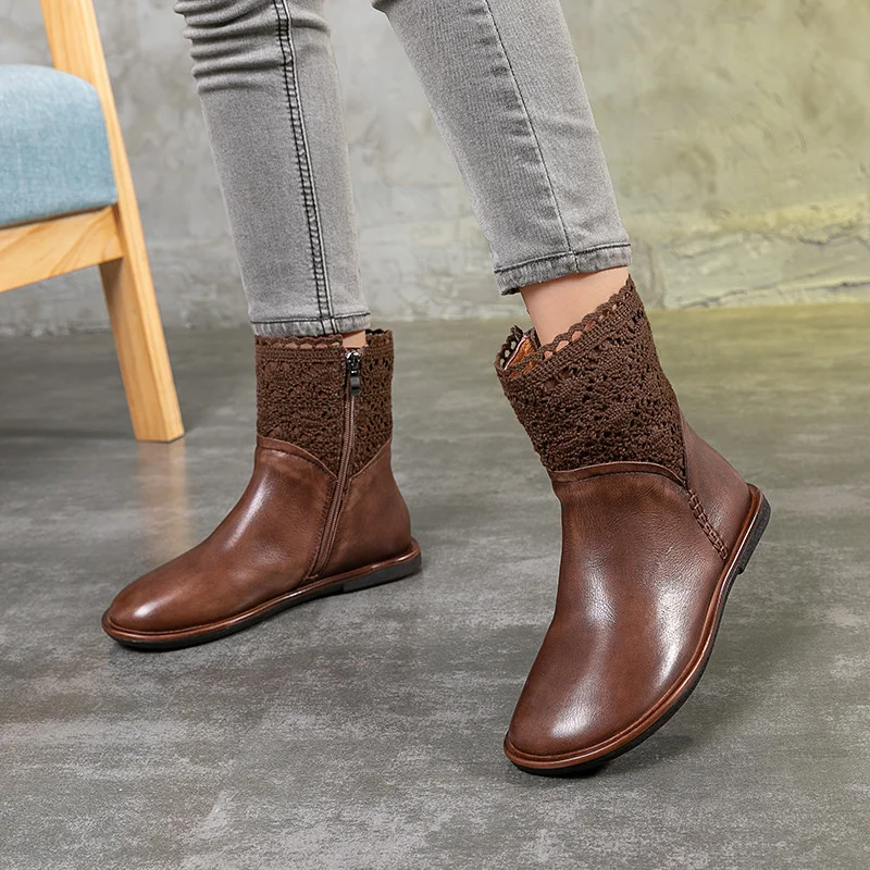New Genuine Leather Women Boots Retro Embroider Ankle Boots Round Toe Zippers Flats Shoes Luxury Designers Ladies Boots
New Genuine Leather Women Boots Retro Embroider Ankle Boots Round Toe Zippers Flats Shoes Luxury Designers Ladies Boots