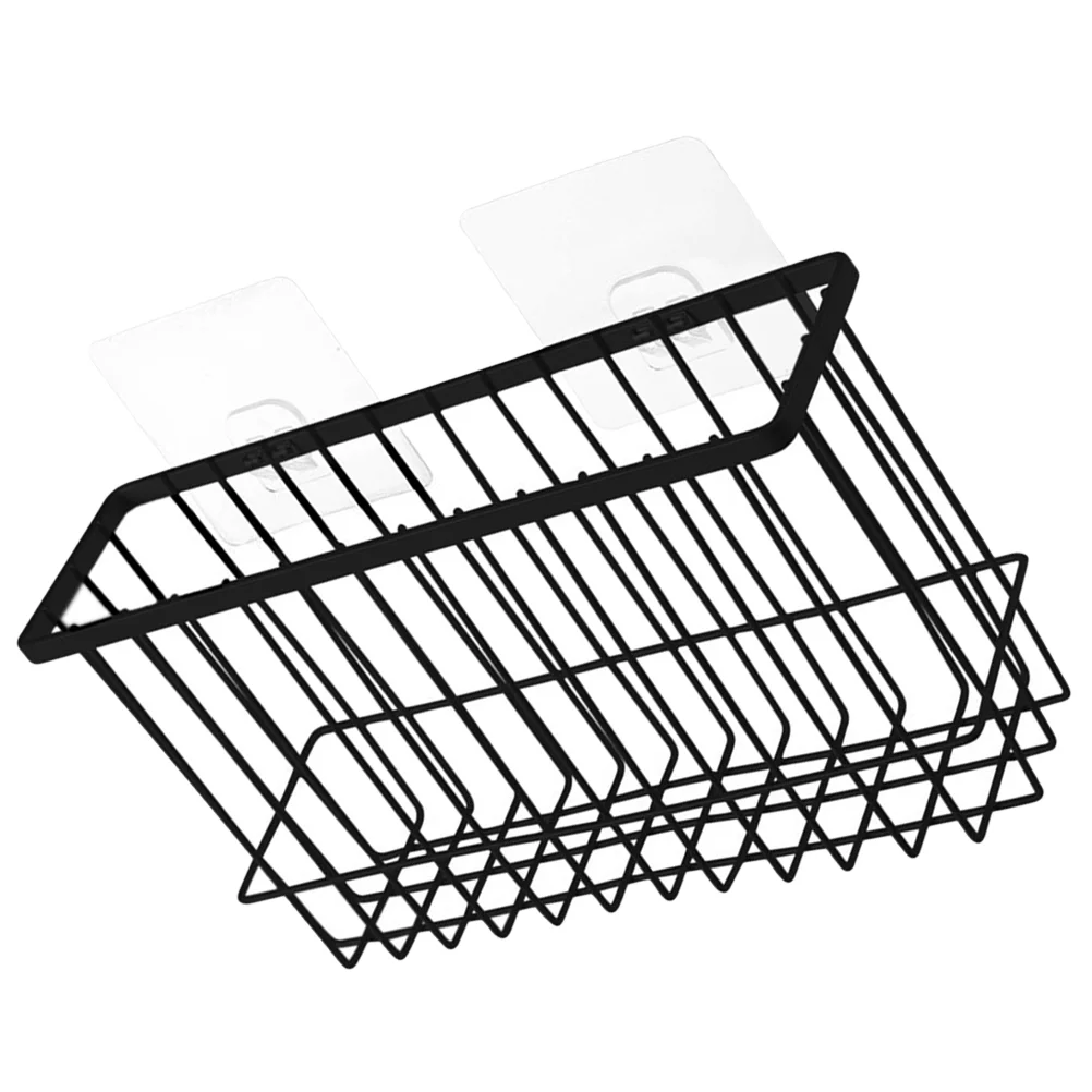 Iron Nail-free Kitchen and Bathroom Wall Storage Rack Hanging Basket Black Wire Shelf Baskets Shower 
Iron Nail-free Kitchen and Bathroom Wall Storage Rack Hanging Basket Black Wire Shelf Baskets Shower