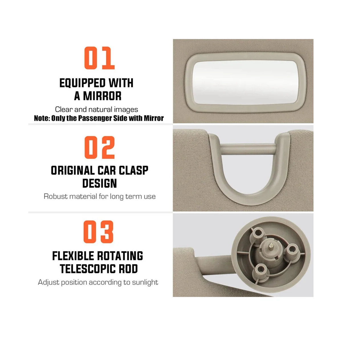 Car Driver & Passenger Side Front Windshield Sun Visor for Ram 2500 3500 2002-2006 1CT11TL2AA 1CT18TL2AA
Car Driver & Passenger Side Front Windshield Sun Visor for Ram 2500 3500 2002-2006 1CT11TL2AA 1CT18TL2AA