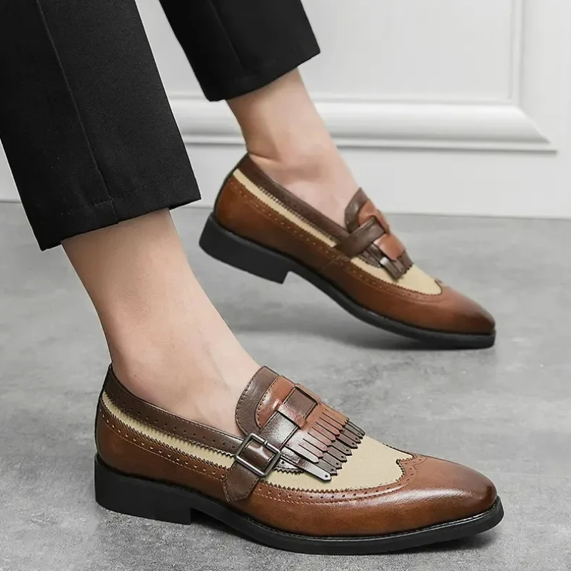 Coslony New Men Loafers Spring Autumn Handmade Men Dress Shoe Tassels Mixed Colors Wedding Round Toe Slip-On Business Size 38-46
Coslony New Men Loafers Spring Autumn Handmade Men Dress Shoe Tassels Mixed Colors Wedding Round Toe Slip-On Business Size 38-46
