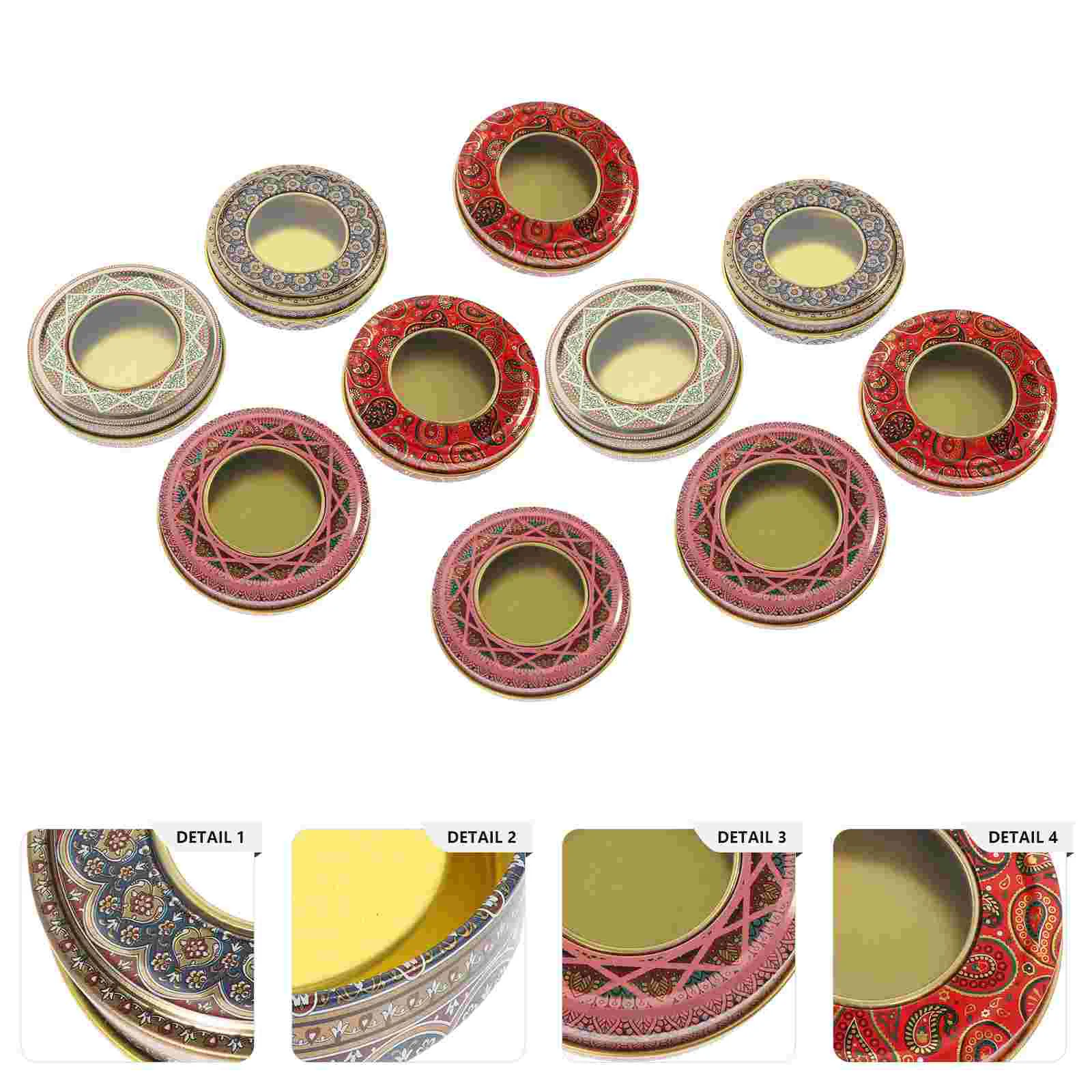 10Pcs Threads Tin Round Metal Tin Jar Decorative Tea Light Tins Empty Candy Boxes Organizer Case for Travel Outdoor
10Pcs Threads Tin Round Metal Tin Jar Decorative Tea Light Tins Empty Candy Boxes Organizer Case for Travel Outdoor
