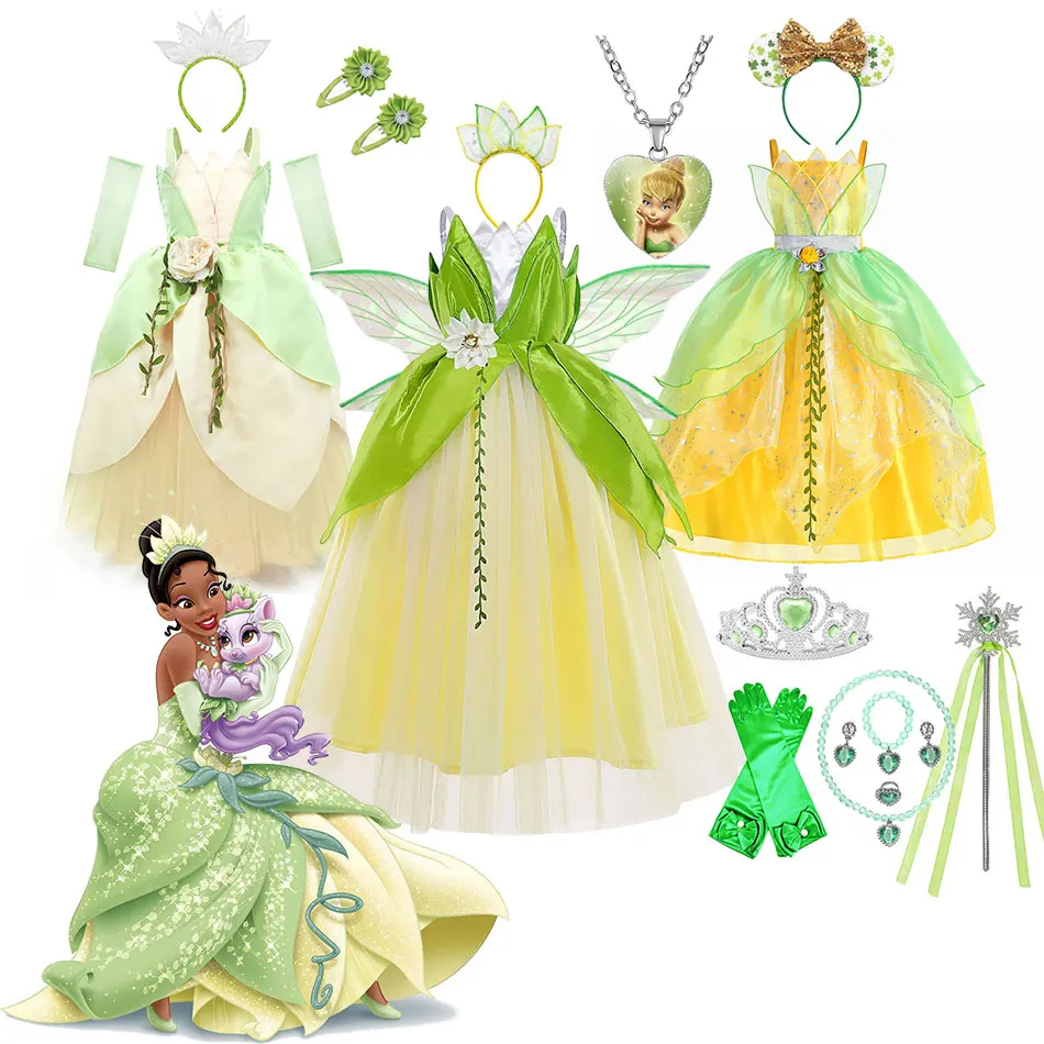 Disney New Girl Dress Princess Tiana Costume The Princess and the Frog Fansy Ball Gown Children Green Party Performance Vestidos
Disney New Girl Dress Princess Tiana Costume The Princess and the Frog Fansy Ball Gown Children Green Party Performance Vestidos