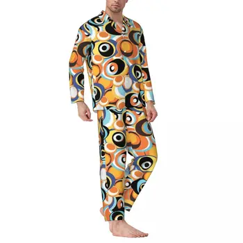 남성용 히피 보헤미안 잠옷 세트, 60 년대 70 년대 히피 플라워 파워 러블리 룸 잠옷, 2 피스 미적 오버사이즈 잠옷