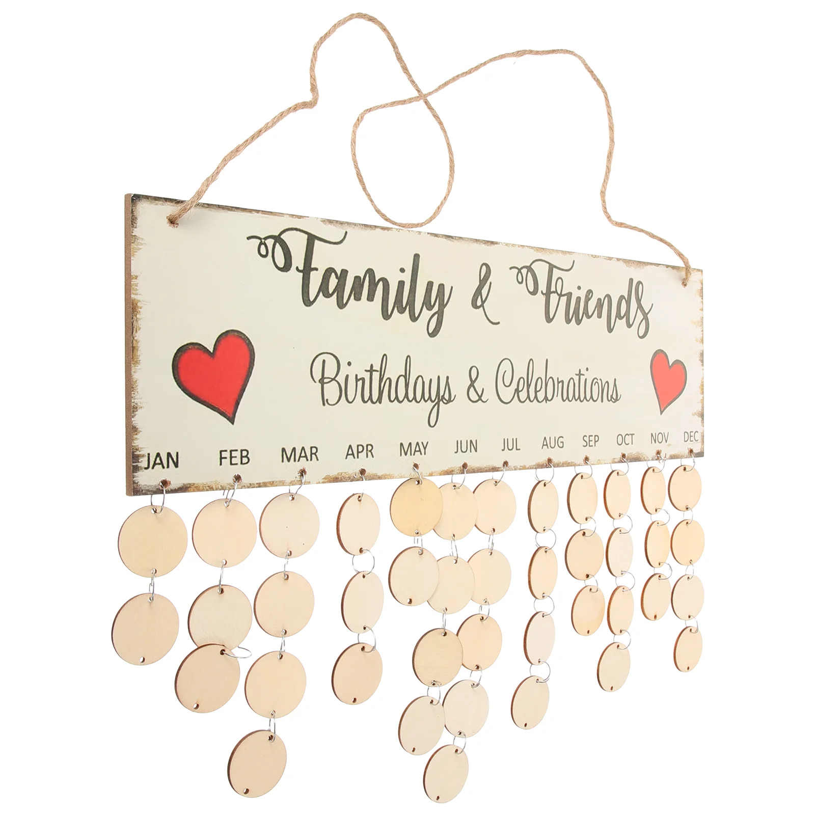 Wooden Calendar Family Friends Colorful Hanging DIY Home Decoration Gifts Anniversary Board Birthday Reminder
Wooden Calendar Family Friends Colorful Hanging DIY Home Decoration Gifts Anniversary Board Birthday Reminder