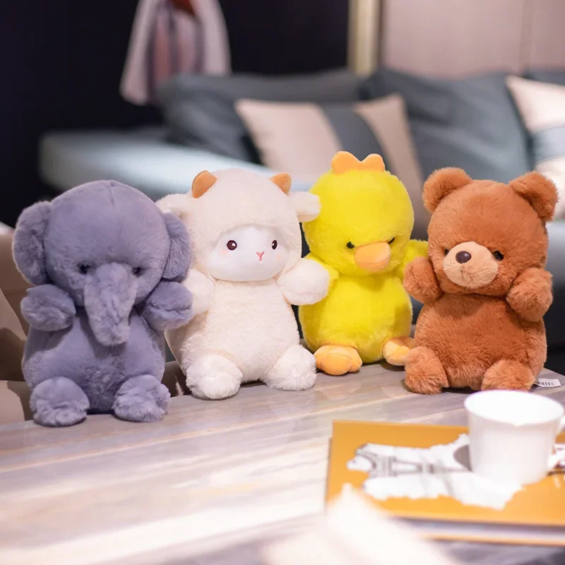 

23cm Kawaii Sheep Teddy Bear Duck Elephant Cute Plush Toy Plushies Doll Animal Pillow Birthday Cushion Gift For Children Kids