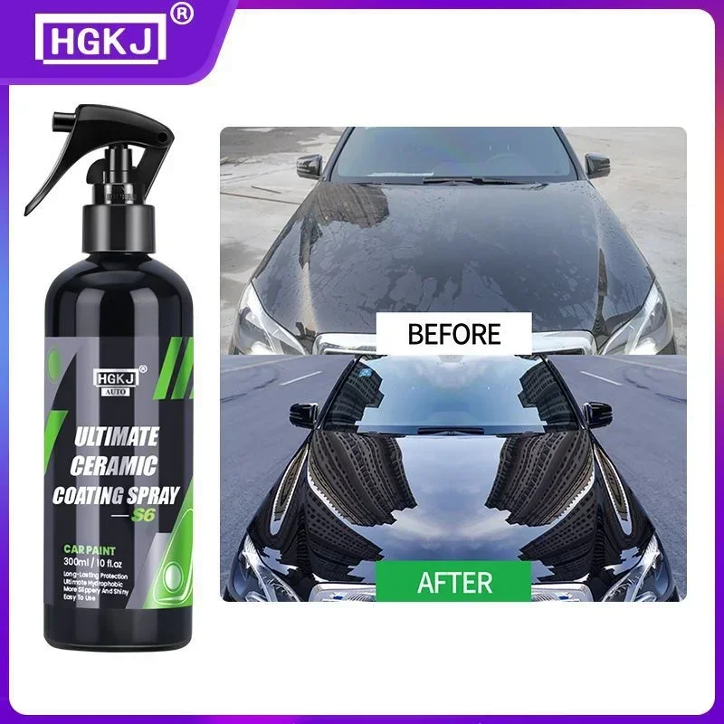 

Керамическое покрытие для автомобильной краски HGKJ S6, 50/100 мл, Кристальный восковой спрей, наногидрофобная жидкость, полимерная Олеофобная защита от дождя, уход за автомобилем